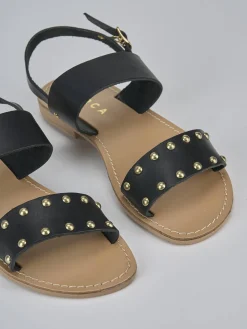 Discount Sandalo tacco 1 cm pelle Donna Sandali Tacco Basso