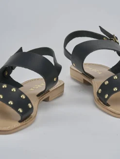 Discount Sandalo tacco 1 cm pelle Donna Sandali Tacco Basso