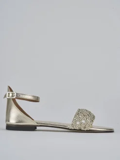 Outlet Sandalo tacco 1 cm laminato Donna Sandali Tacco Basso