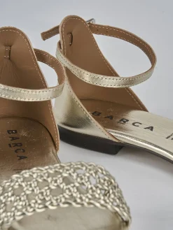 Outlet Sandalo tacco 1 cm laminato Donna Sandali Tacco Basso