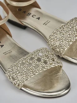 Outlet Sandalo tacco 1 cm laminato Donna Sandali Tacco Basso