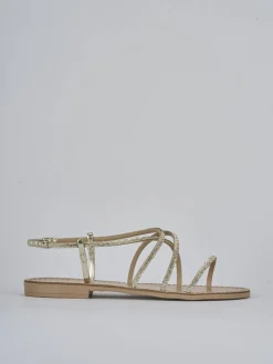 Discount Sandalo tacco 1 cm pelle Donna Sandali Tacco Basso