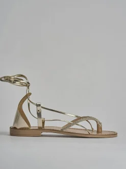 New Sandalo tacco 1 cm pelle Donna Sandali Tacco Basso