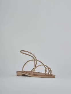 Hot Sandalo tacco 1 cm pelle Donna Sandali Tacco Basso