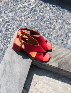 Outlet Sandalo tacco 5 cm pelle Donna Sandali Tacco Alto