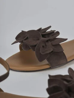 Hot Sandalo tacco 1 cm testa camoscio Donna Sandali Tacco Basso