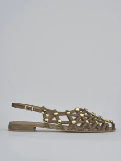 Sale Sandalo tacco 1 cm testa camoscio Donna Sandali Tacco Basso