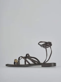 Outlet Sandalo tacco 1 cm testa pelle Donna Sandali Tacco Basso