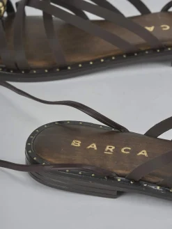 Outlet Sandalo tacco 1 cm testa pelle Donna Sandali Tacco Basso