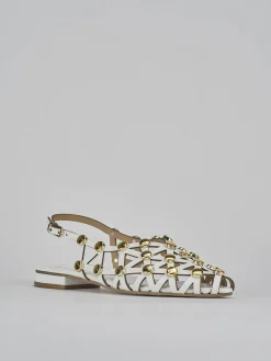 New Sandalo tacco 1cm pelle Donna Sandali Tacco Basso