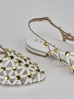 New Sandalo tacco 1cm pelle Donna Sandali Tacco Basso