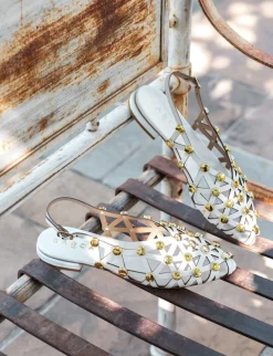 New Sandalo tacco 1cm pelle Donna Sandali Tacco Basso