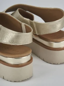 Clearance sandalo zeppa 3 cm platino Donna Sandali Zeppa