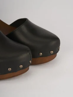 Clearance Sandalo zoccolo tacco 7cm con plateaux pelle Donna Sandali Tacco Alto