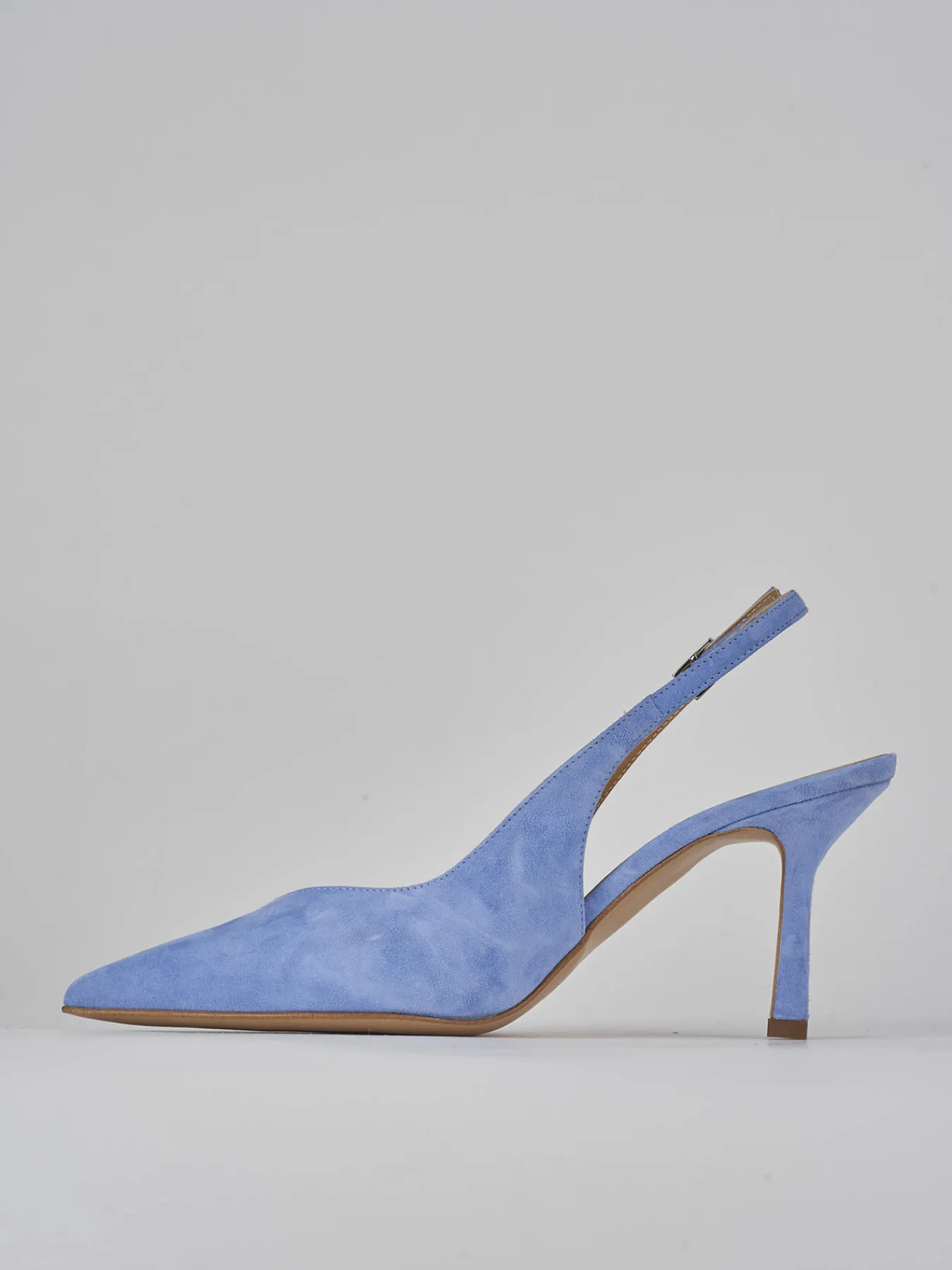 Clearance Slingback decolte tacco 7 cm camoscio Donna Slingback