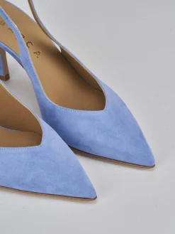 Clearance Slingback decolte tacco 7 cm camoscio Donna Slingback