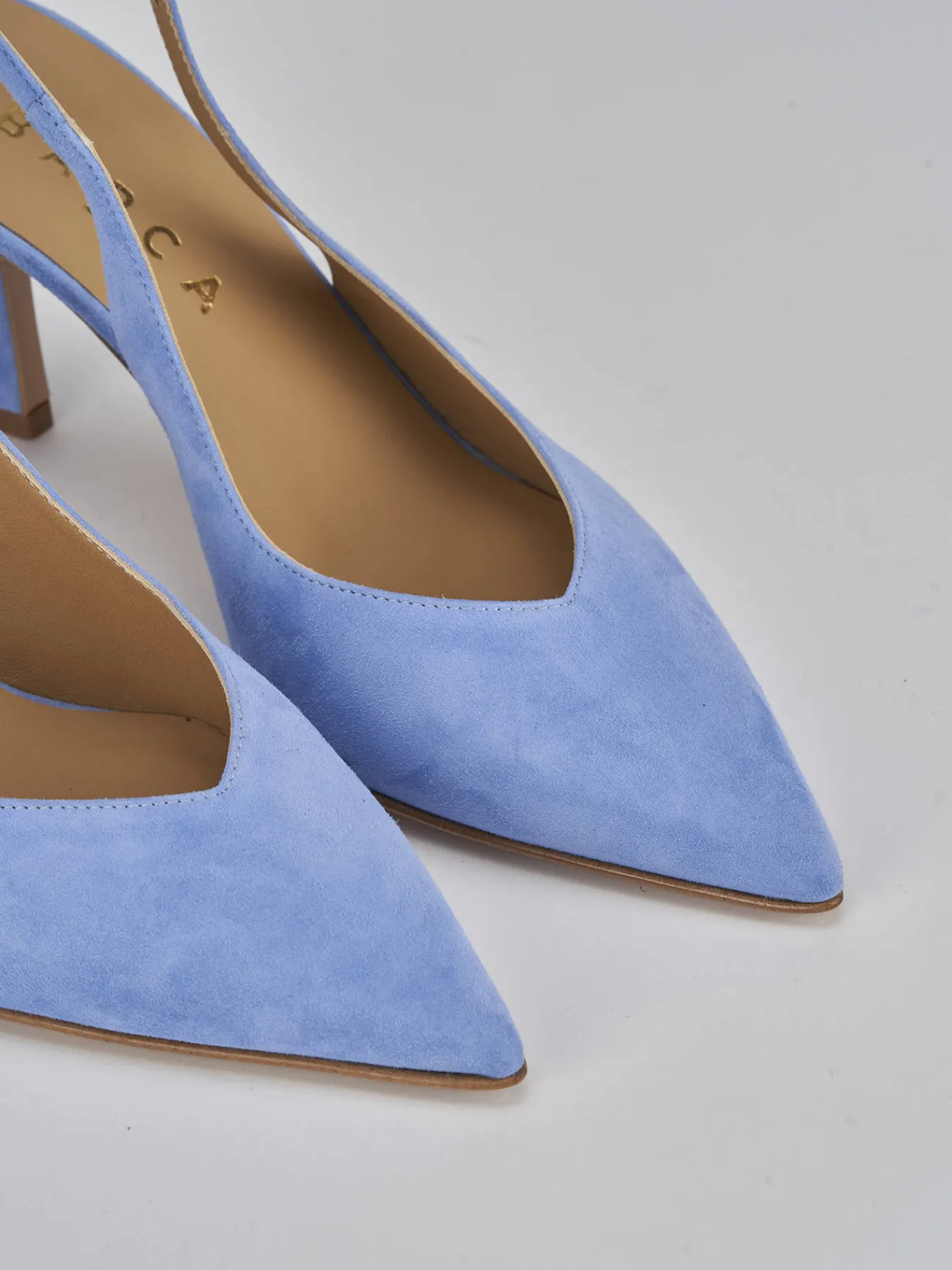 Clearance Slingback decolte tacco 7 cm camoscio Donna Slingback