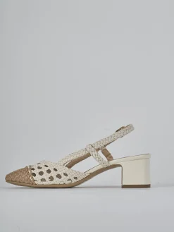 Clearance Slingback tacco 6cm pelle Donna Slingback