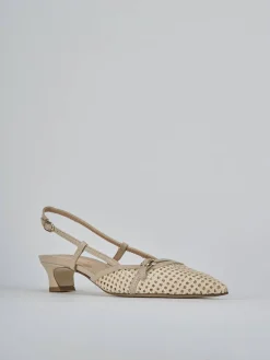 Discount Slingback tacco 4cm pelle Donna Slingback