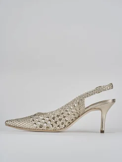 Clearance Slingback tacco 7cm pelle Donna Slingback