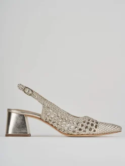 Clearance Slingback tacco 5cm pelle Donna Slingback