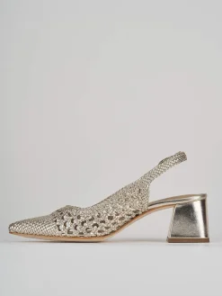 Clearance Slingback tacco 5cm pelle Donna Slingback