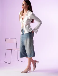 Outlet Slingback tacco 5cm pelle Donna Slingback