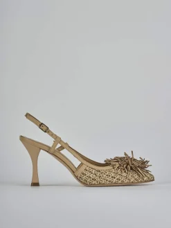 Clearance Slingback tacco 8cm pelle Donna Slingback