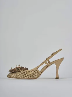 Clearance Slingback tacco 8cm pelle Donna Slingback