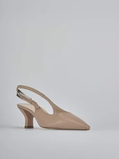 Clearance Slingback tacco 6cm pelle Donna Slingback