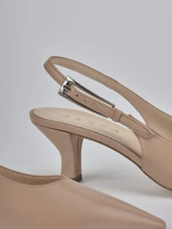 Clearance Slingback tacco 6cm pelle Donna Slingback