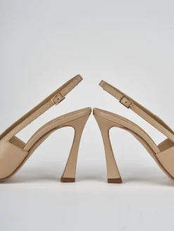 Discount Slingback tacco 9cm pelle Donna Slingback