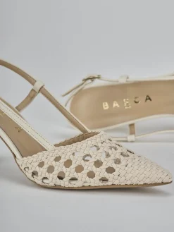 Discount Slingback tacco 7cm pelle Donna Slingback