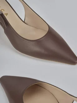 Outlet Slingback tacco 6cm pelle testa Donna Slingback