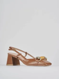 Sale Slingback tacco 6cm pelle testa Donna Slingback