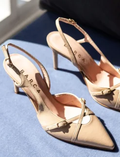 New Slingback tacco 7cm pelle Donna Slingback