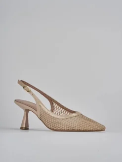 New Slingback tacco 7cm pelle Donna Slingback
