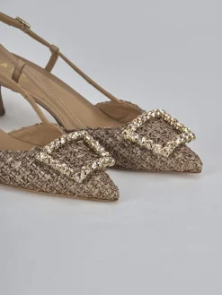 Discount Slingback tacco 5cm pelle Donna Slingback