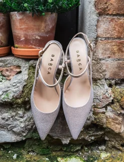 Discount Slingback tacco 4cm pelle Donna Slingback