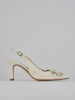 Clearance Slingback tacco 7cm pelle Donna Slingback