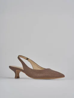 Discount Slingback tacco 4cm pelle testa Donna Slingback