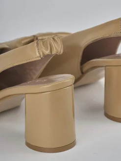 Outlet Slingback tacco 8cm pelle Donna Slingback