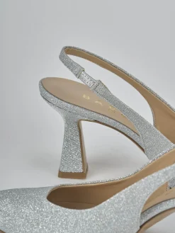 Discount Slingback tacco 7cm pelle Donna Slingback