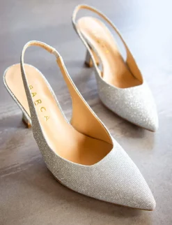 Discount Slingback tacco 7cm pelle Donna Slingback