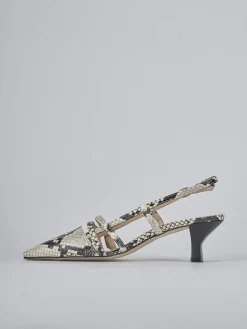 Outlet Slingback tacco 6cm pitone Donna Slingback