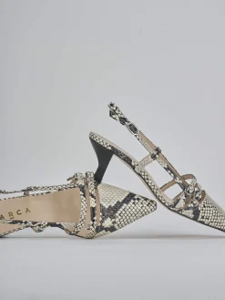 Outlet Slingback tacco 6cm pitone Donna Slingback