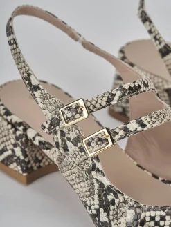 New Slingback tacco 4cm pitone Donna Slingback