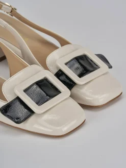 Outlet Slingback tacco 4cm vernice Donna Slingback
