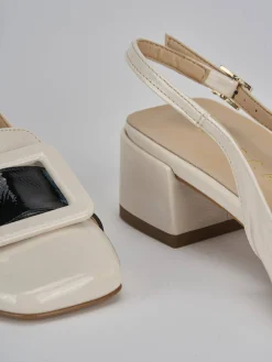 Outlet Slingback tacco 4cm vernice Donna Slingback