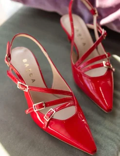 New Slingback tacco 7cm vernice Donna Slingback